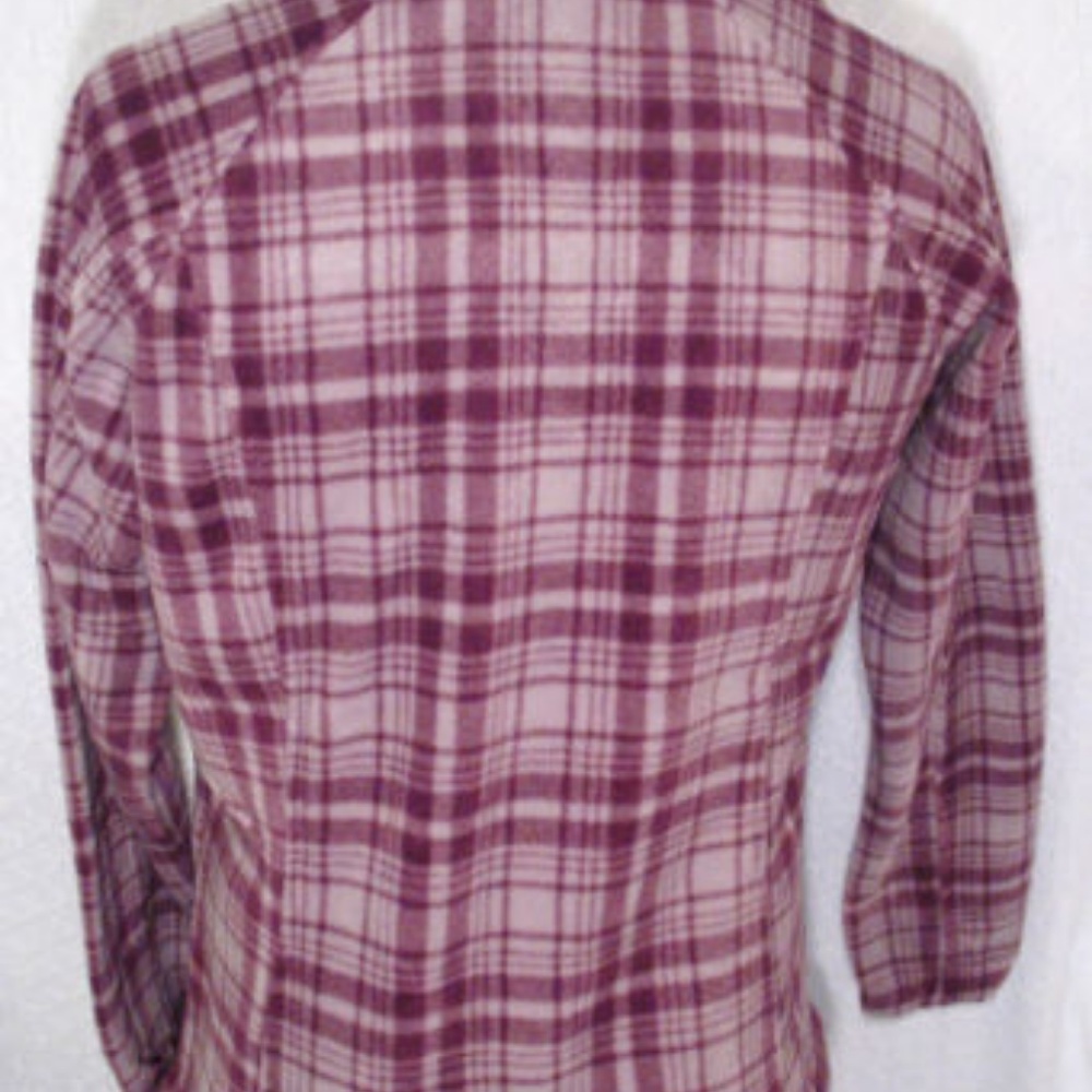 Columbia Purple Plaid Soft Fleece Full Zip Jacket - Picture 5 of 5